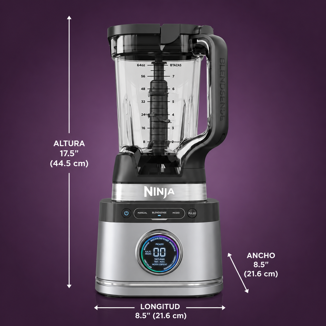 Ninja Detect Kitchen System Power Blender + Procesador tecnología Blendsense TB400 1700W