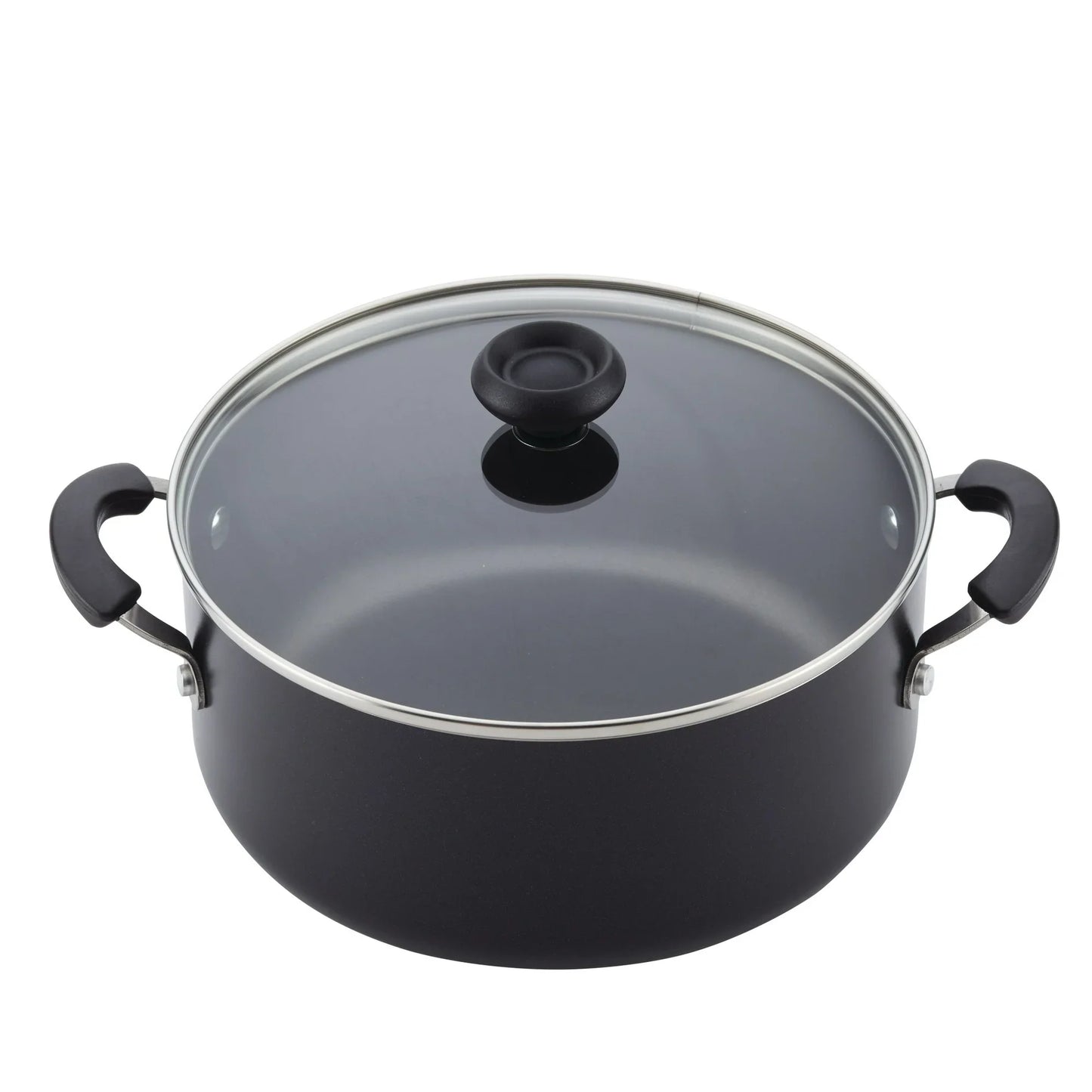Farberware Juego de Ollas y Sartenes/cocina Antiadherentes Easy Clean de 12 Piezas, Negro