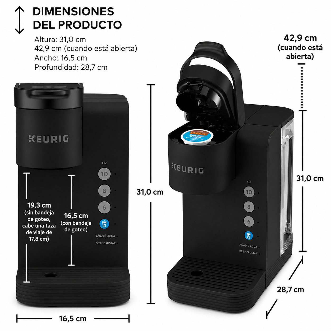 Keurig K-Express Essentials Cafetera de cápsulas K-Cup de una porción, color negro