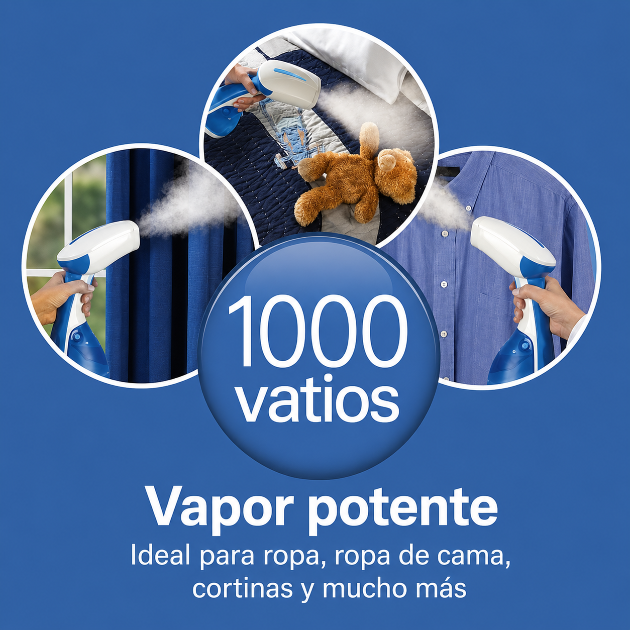 Hamilton Beach Garment Steamer de Mano para Ropa, Ropa de Cama, Cortinas, Viajes, Blanco, 11556