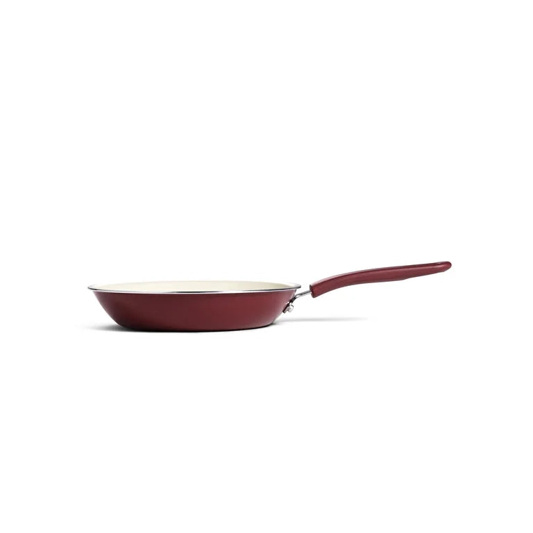 Juego de utensilios de cocina antiadherentes de cerámica Tramontina Ceramaware de 20 piezas, color vino.