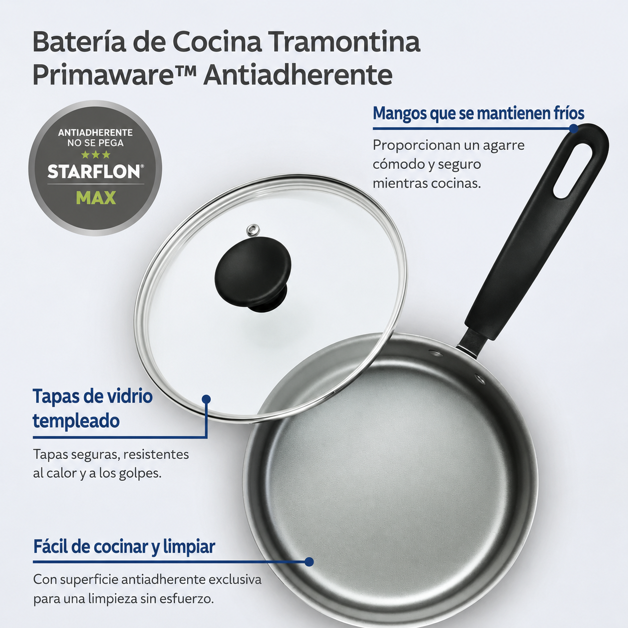 Tramontina Primaware Juego de Utensilios de Cocina Antiadherentes de 18 Piezas, Asfalto