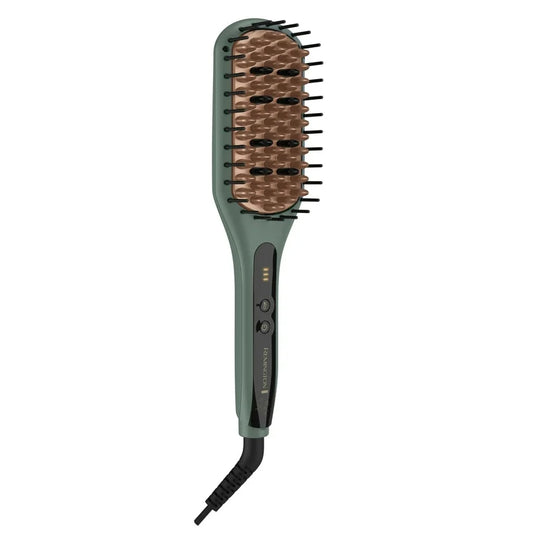PR REMINGTON Botanicals Cepillo Alisador 2 en 1 para Mujer, Cerdas de Cerámica con Microacondicionadores de Origen Vegetal, Verde