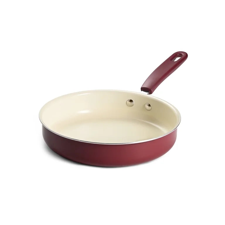 Juego de utensilios de cocina antiadherentes de cerámica Tramontina Ceramaware de 20 piezas, color vino.