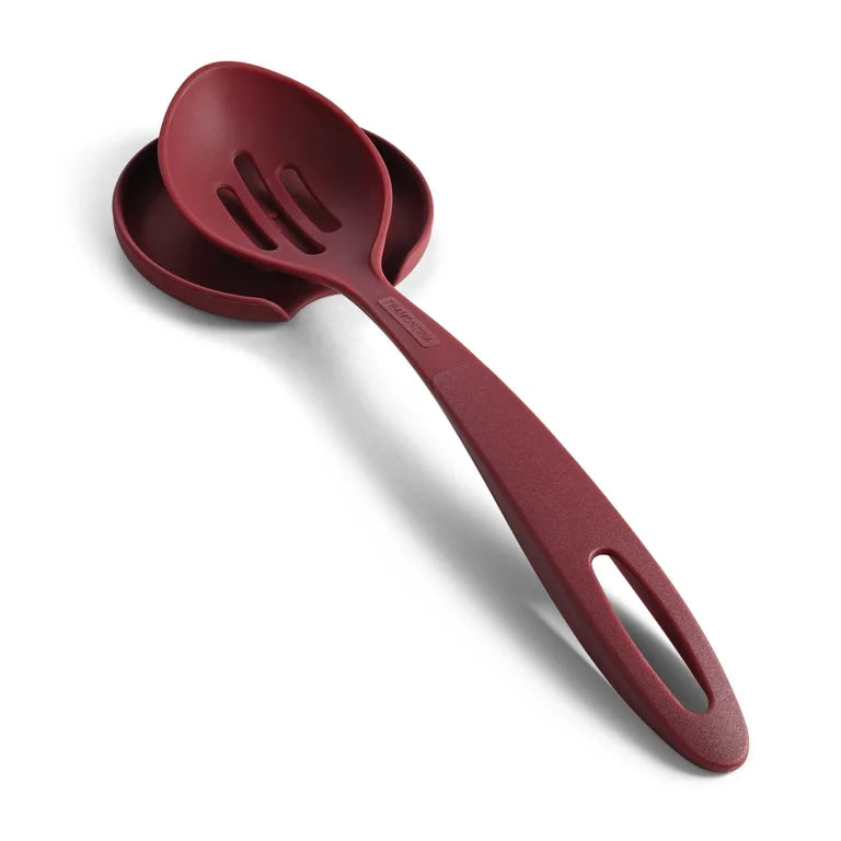 Juego de utensilios de cocina antiadherentes de cerámica Tramontina Ceramaware de 20 piezas, color vino.