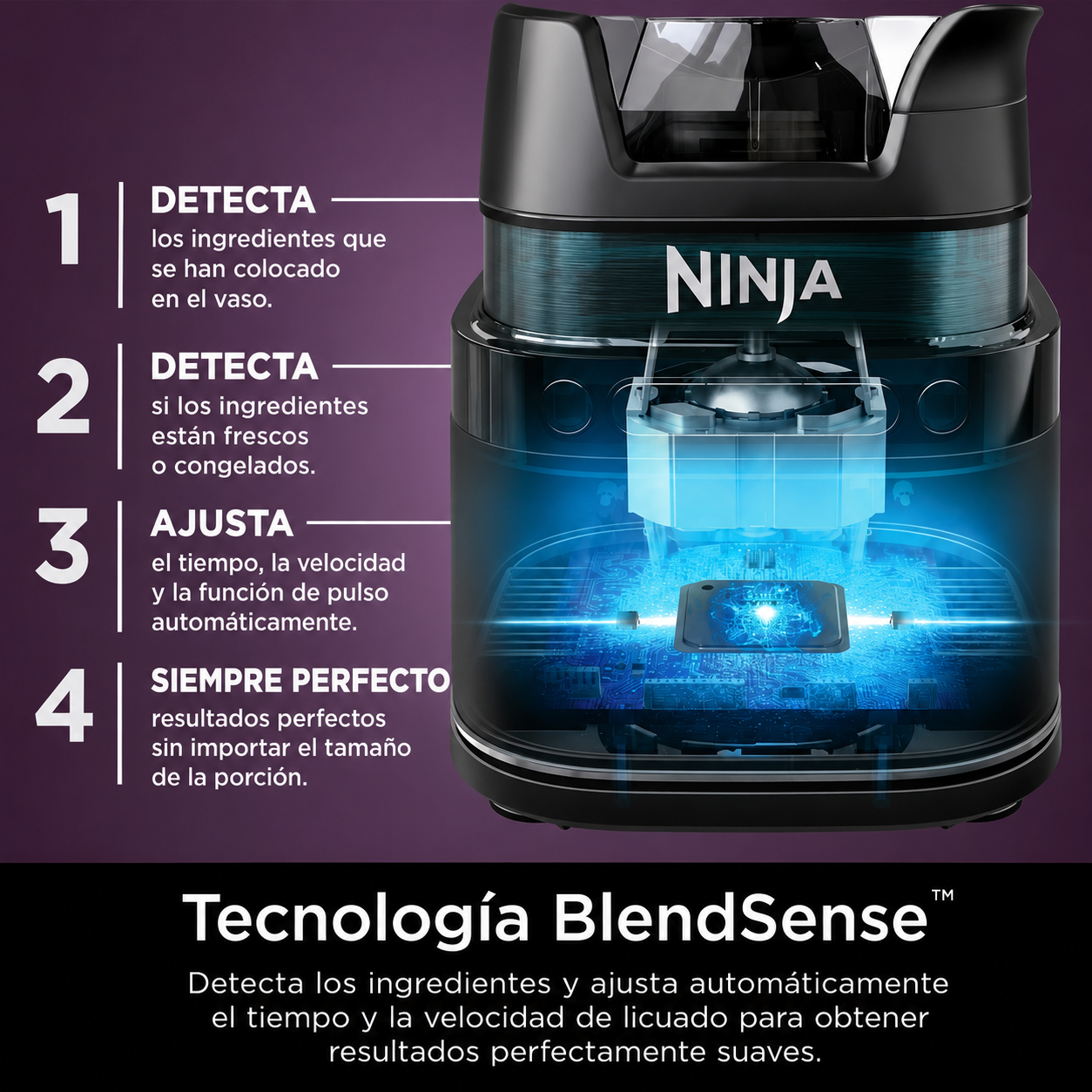 Ninja Detect Kitchen System Power Blender + Procesador tecnología Blendsense TB400 1700W