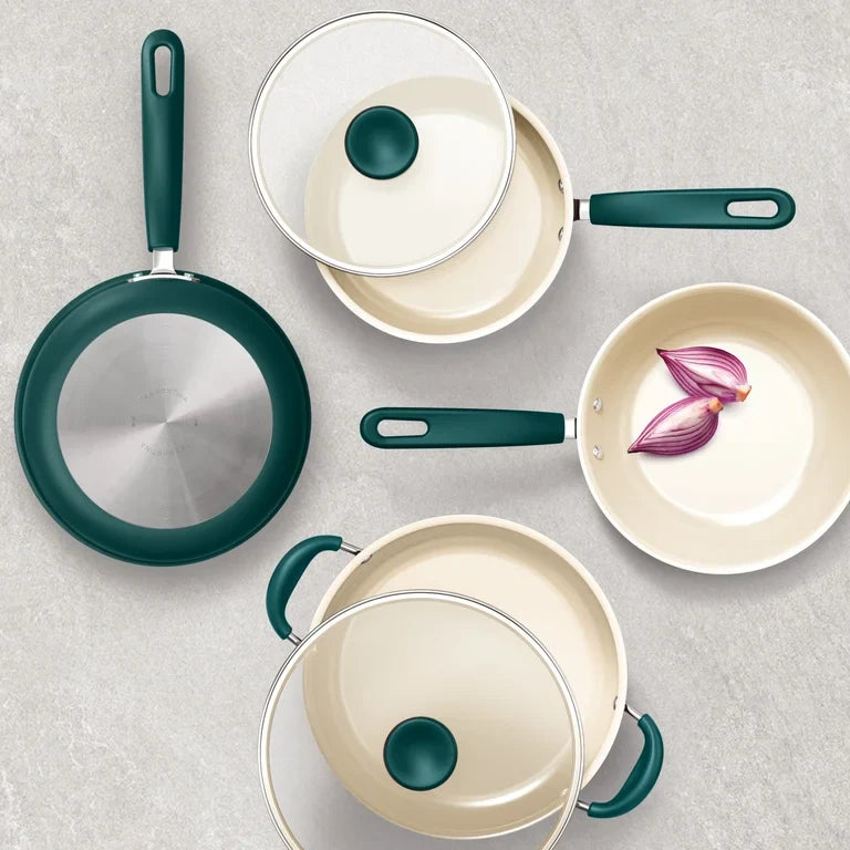 Tramontina Ceramaware 20-Piece Ceramic Nonstick Cookware Set , Green