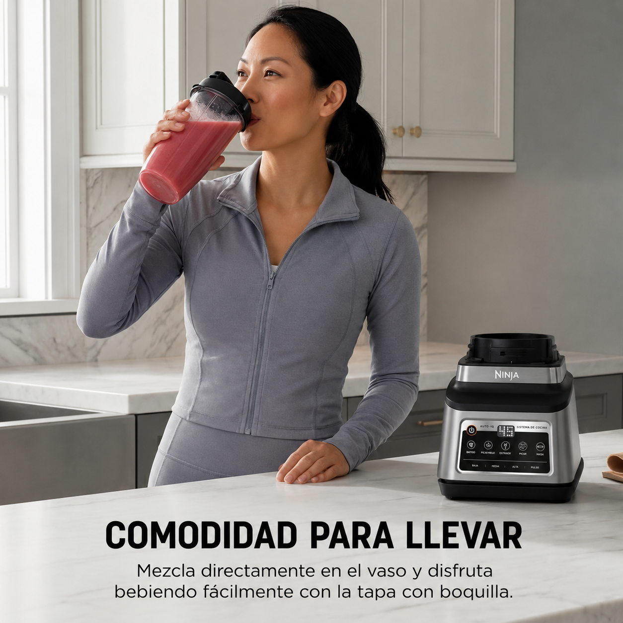 Sistema de cocina Ninja Profesional Más con Auto-iq y 72 oz. Total de Trituración Licuadora, BN800
