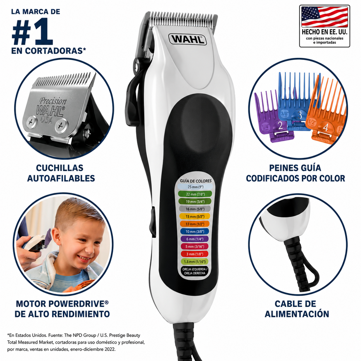 Wahl Kit de Corte de Pelo Color Pro Plus, Power-Drive, con Cable - 79752T