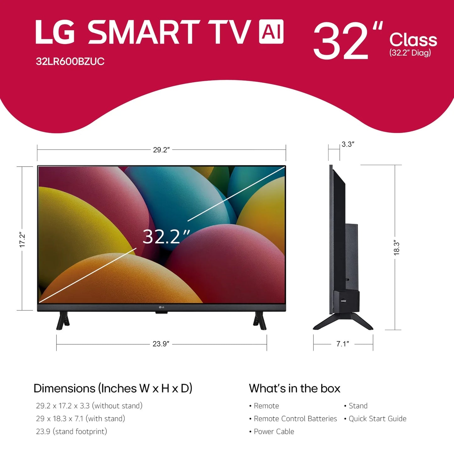 Televisor Inteligente LG 32" Clase HD LR60