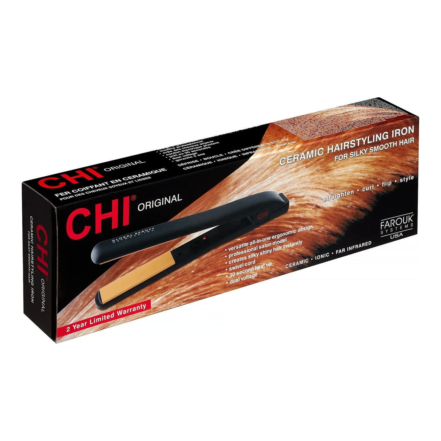 Plancha de cerámica GF1001 de CHI para unisex, 1 pulgada